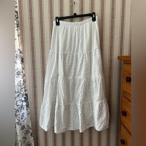 Cotton White Tiered Skirt